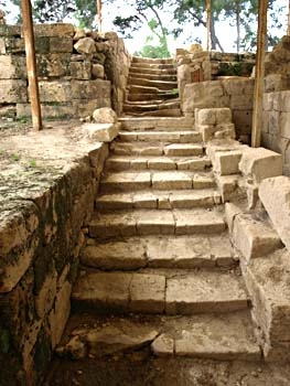 Ayia Triada: steps up to the court of shrines