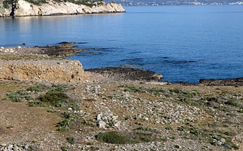 Gournia harbour: the fortifications